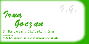 irma goczan business card